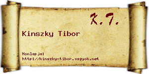 Kinszky Tibor névjegykártya
